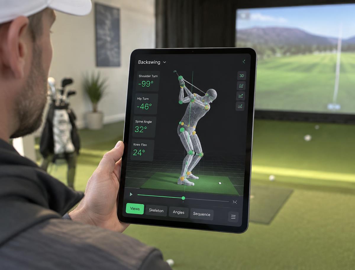 Analyse 3D d'un élan de golf sur tablette